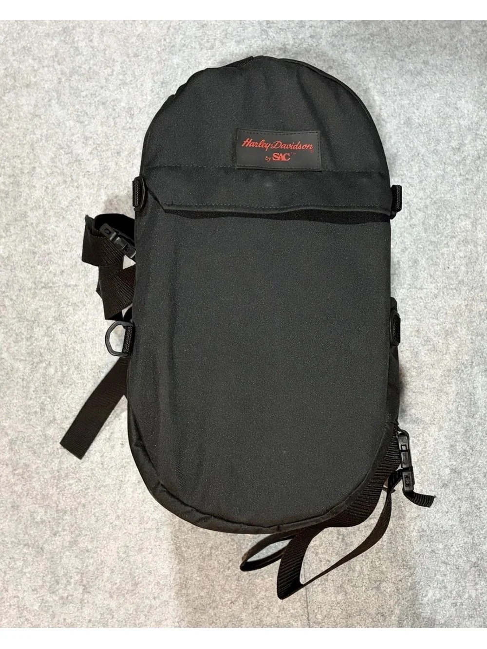 Harley Davidson By SAC Black Motorcycle Sissy Bar Backrest Touring Luggage Bag